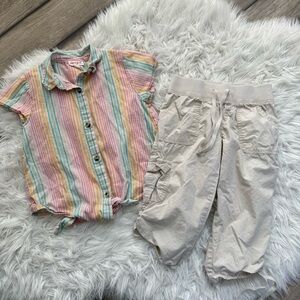 Cat & Jack Kids Striped Shirt and Cargo Capris Set